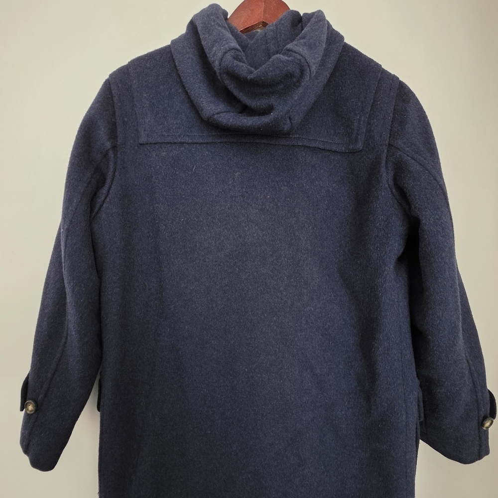 Vintage Lands End Navy Original Tiroler Loden Toggle Coat w/Hood Size M - Picture 14 of 16